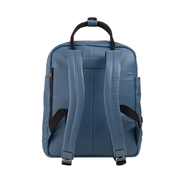DUDU Leather Backpack for Men and Women - Elegant and Roomy Unisex Casual Backpack, 19 Litres, with Front Pocket and Tablet Compartment, Perfect for Work, Travel and Free Time