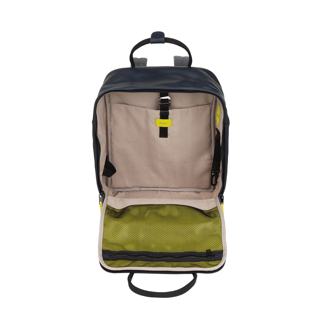 DUDU Lederrucksack für Damen und Herren – Eleganter und geräumiger Unisex-Freizeitrucksack, 19 Liter, mit Vordertasche und Tablet-Fach, perfekt für Arbeit, Reisen und Freizeit