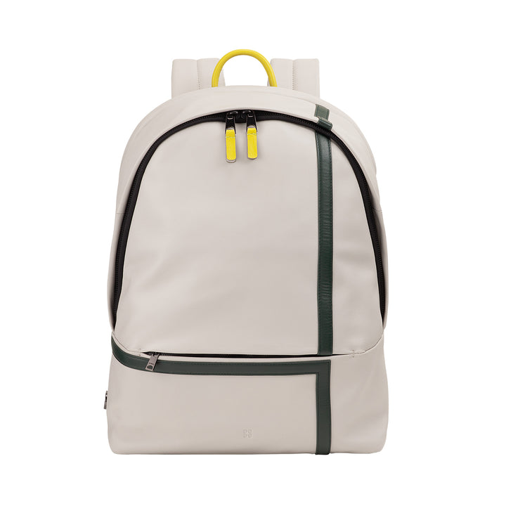 DUDU Lederrucksack für Damen und Herren – Tennis-inspiriertes Design, PC- oder MacBook-Rucksack, atmungsaktiver Rücken und gepolsterte Schultergurte