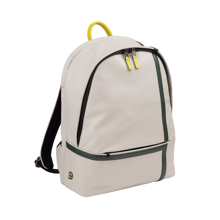 DUDU Lederrucksack für Damen und Herren – Tennis-inspiriertes Design, PC- oder MacBook-Rucksack, atmungsaktiver Rücken und gepolsterte Schultergurte