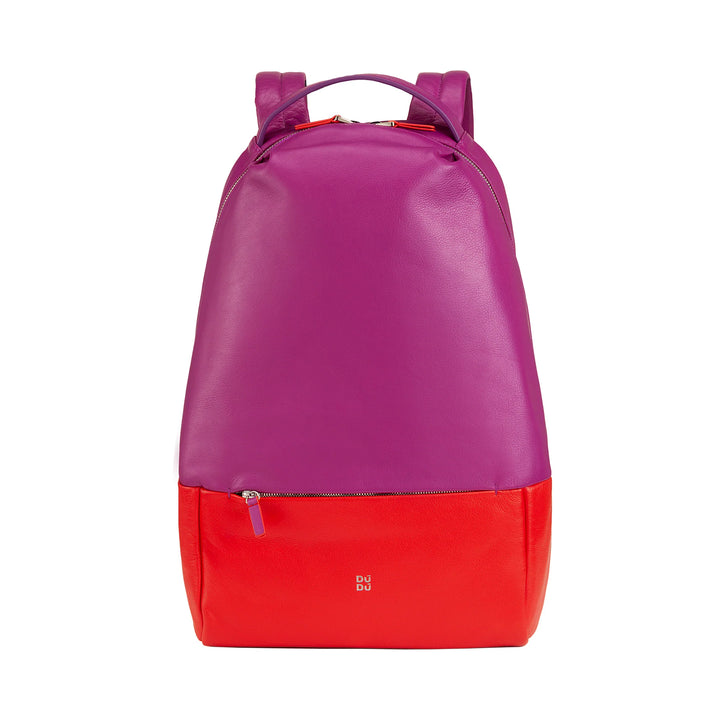 DUDU Herren-Sportrucksack aus mehrfarbigem Leder, weicher, farbiger Damen-Rucksack mit Diebstahlsicherungstasche