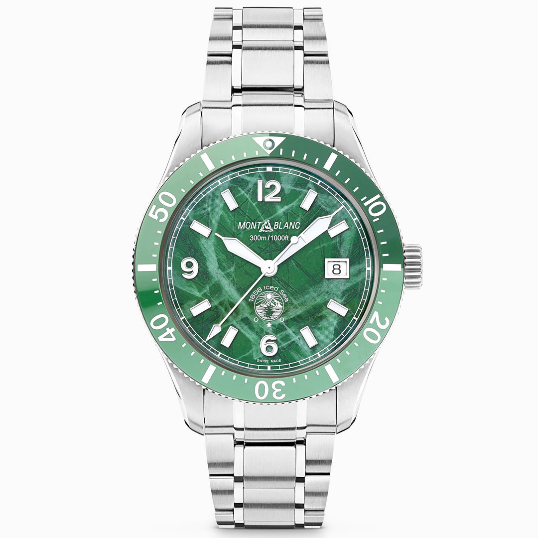 Montblanc watch 1858 Ice Sea Automatic Date 41mm green automatic steel 129373