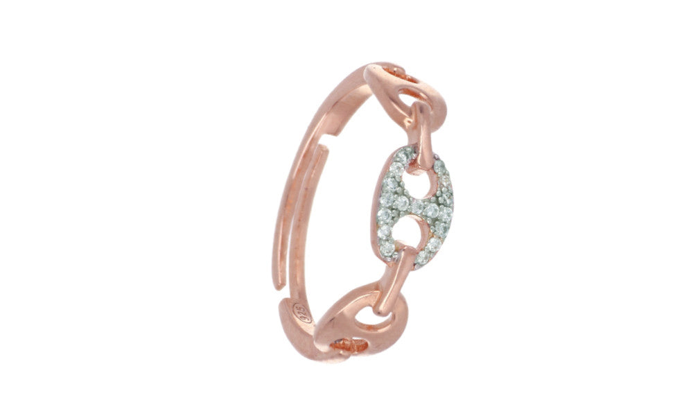 Hearts Milan ring Pirate Montenapoleone Collection 925 silver finish PVD rose gold 24915953