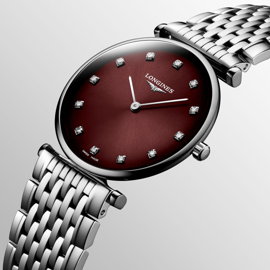 Longines watch La Grande Classique 29mm bordeaux quartz steel L4.512.4.91.6