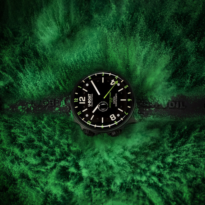 U-BOAT watch Capsoil Double Time DLC Green Rehaut 45 mm black steel 8840/A