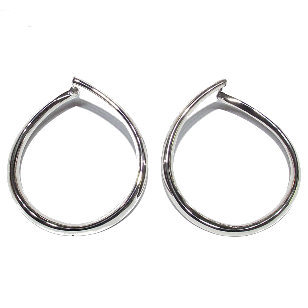 Capodagli-oorbellen met een cirkel Goccia Grande Silver 925 CPD-Hour-Arg-0001-Bl