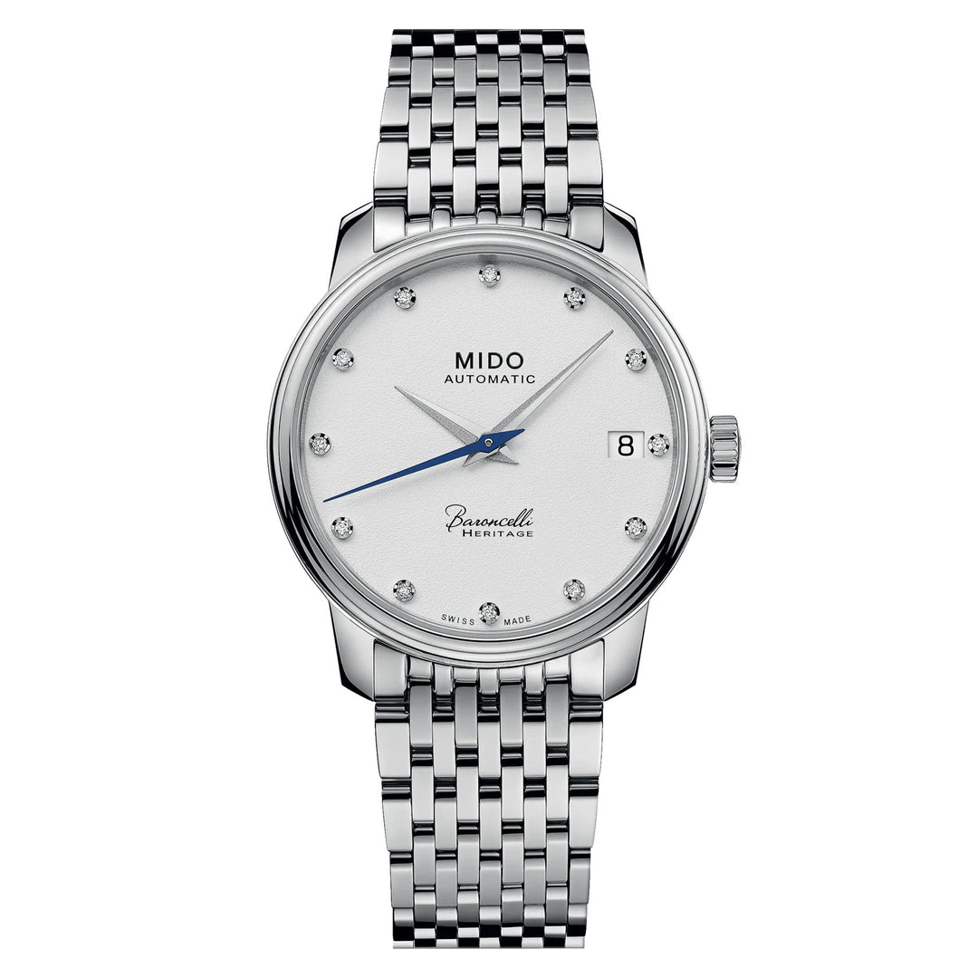 Mido watch Baroncelli Heritage Lady 33mm white automatic steel M027.207.111.016.00