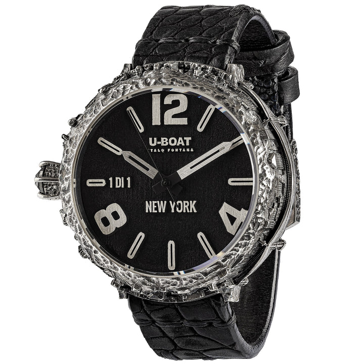 U-boot New York Clock 925 Diamond 45 mm Automatisch zwart zilver 925 New York 925