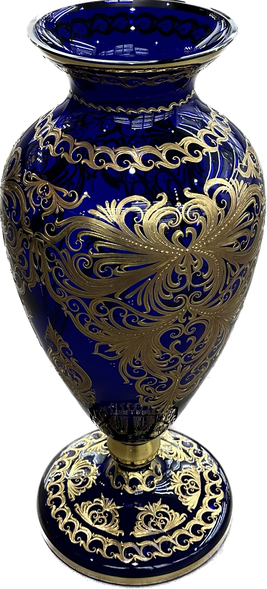 Kunst vaas kristal molato decoratie goud zecchino vaso_oro1