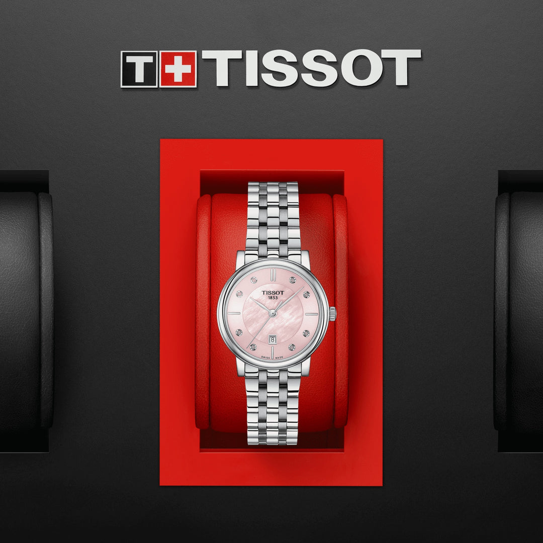 Tissssot watch Carson Premium Lady 30mm mother of pearl pink quartz steel T122.210.111.159.00