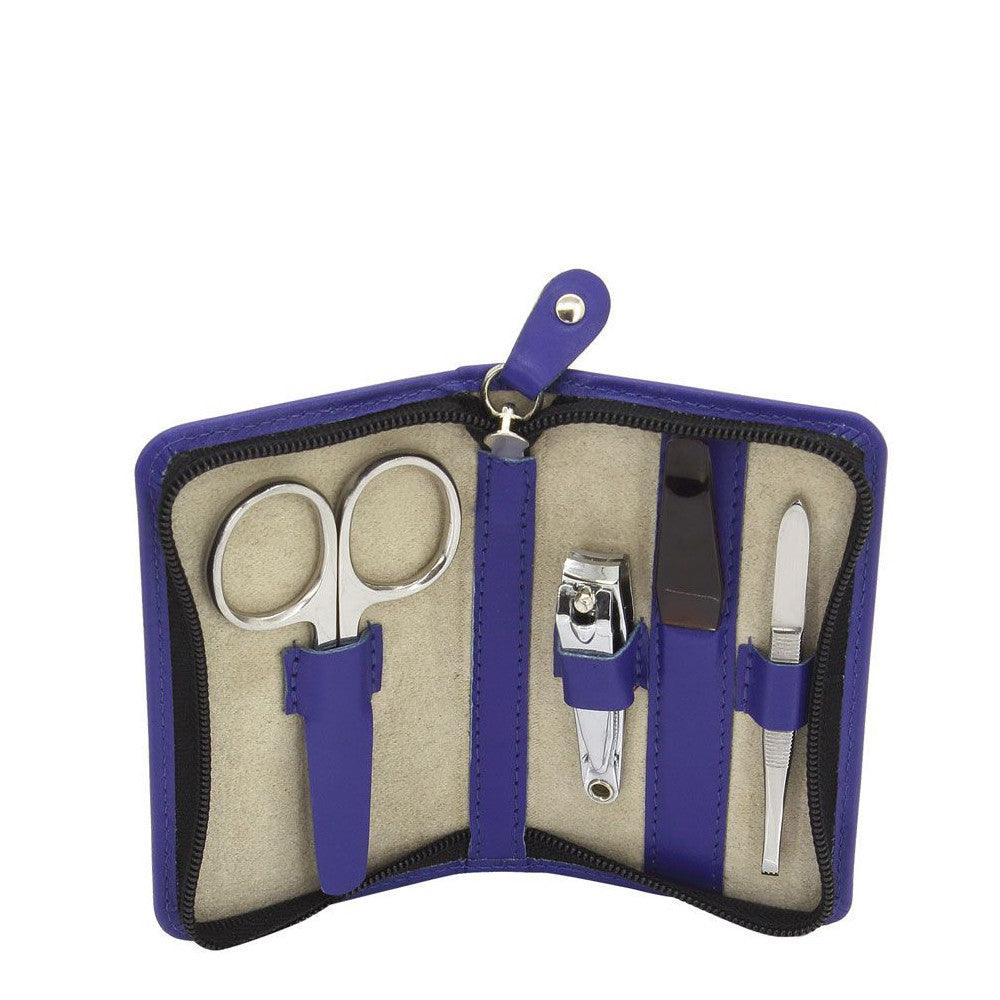 Friedrich Lederwaren kleiner Maniküre-Set-Koffer Königsblau 72002-5 - Capodagli 1937