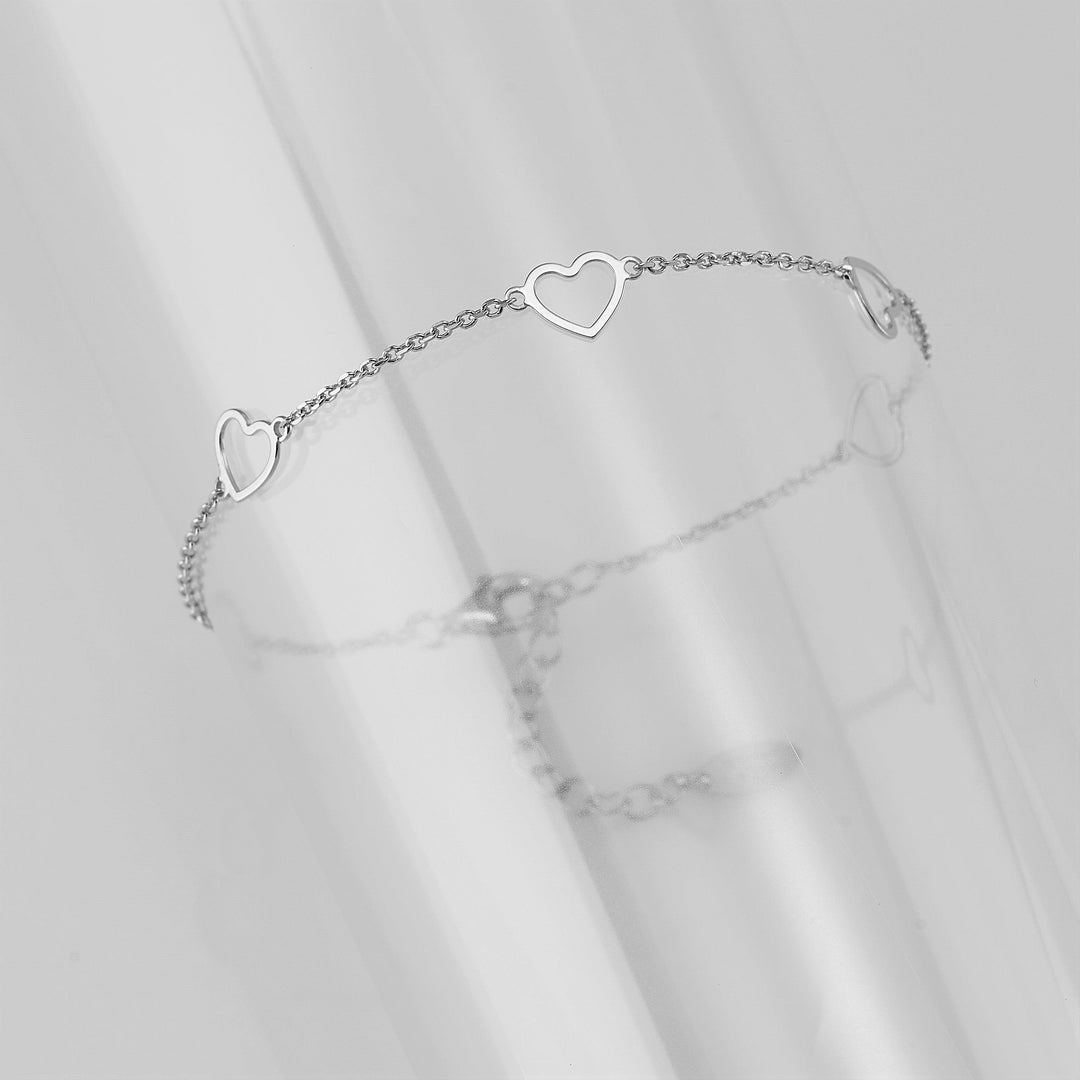 Capodagli bracciale 5 Cuori a filo argento 925 CPD-BRA-ARG-0001-B - Capodagli 1937