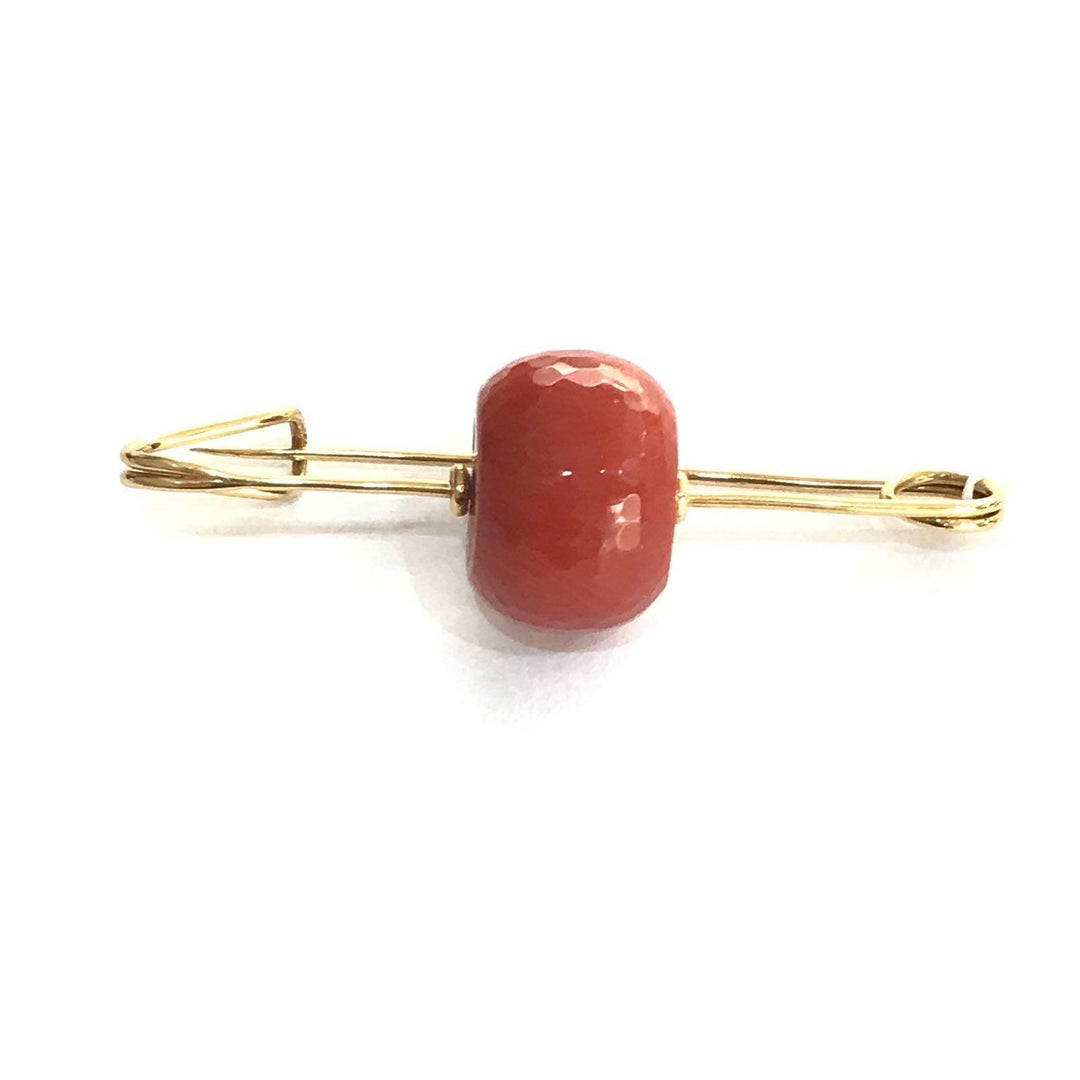 Capodagli Balia Brosche 18kt Gold facettierte sardische Koralle BALIA-ROT - Capodagli Jewellery