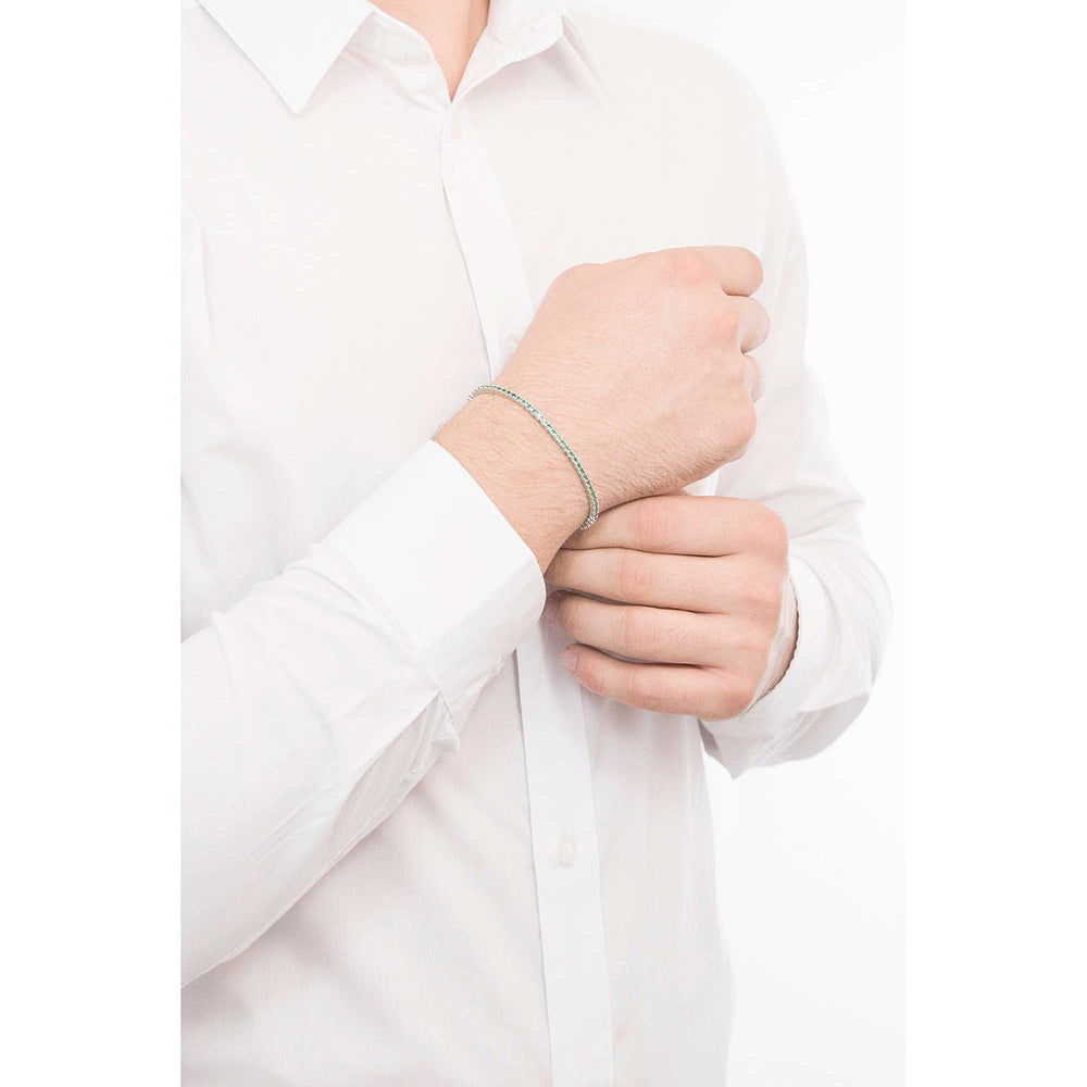Comete heren tennisarmband 19cm zilver en groene zirkonia UBR 996 M19 - Capodagli Sieraden