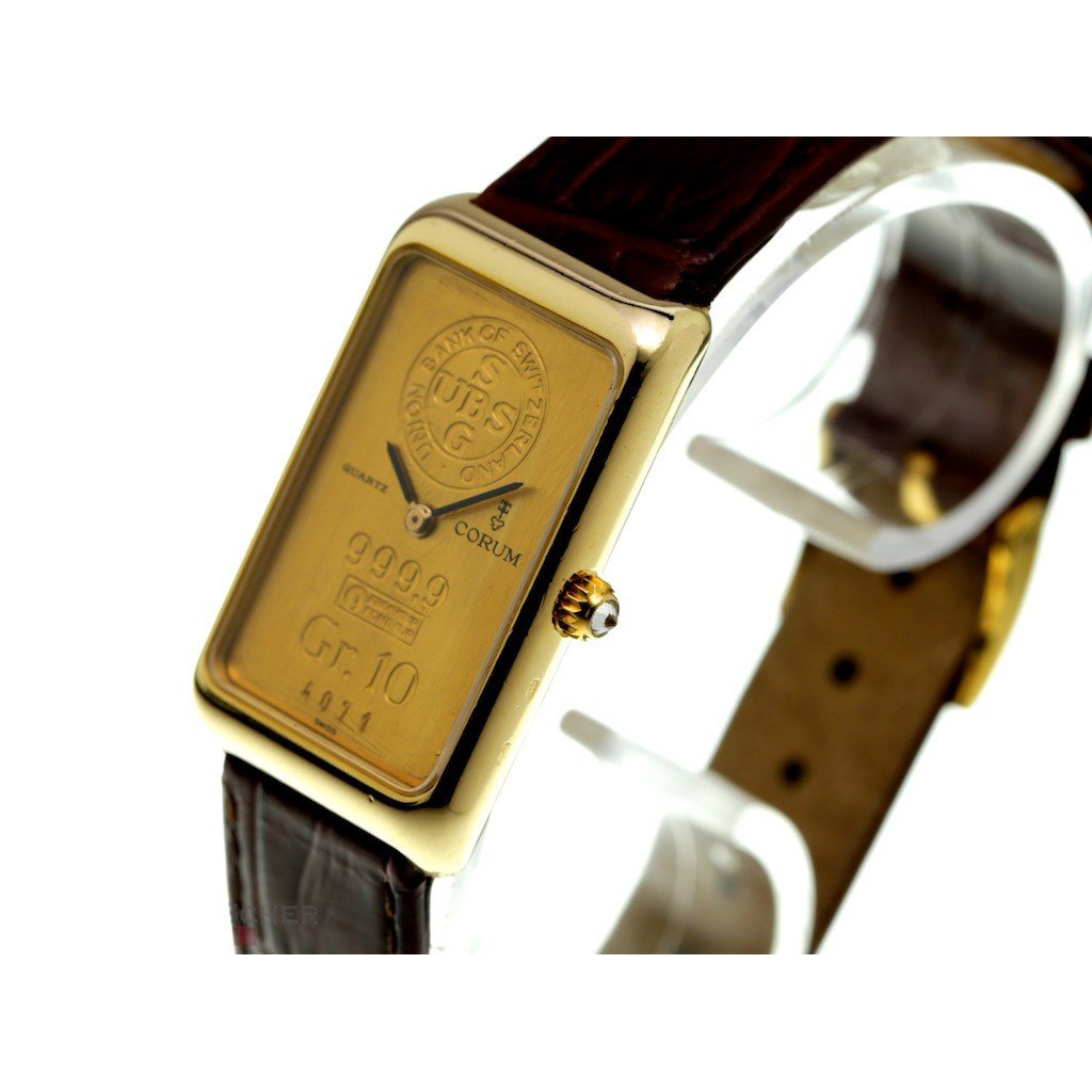 Corum herenhorloge Lingotto 10g 21x34mm 18kt goud quartz 42400 - Gioielleria Capodagli