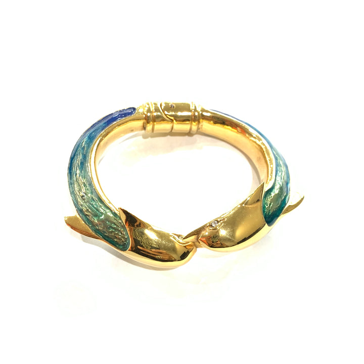 Capodagli -armband in Menetta Dolphin Bronze PVD -afwerking gele gouden nagellak 00676