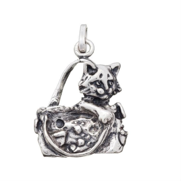 GIOVANNI RASPINI CHARM GATTO IN BORSA ARGENTO 8242 - Gioielleria Capodagli