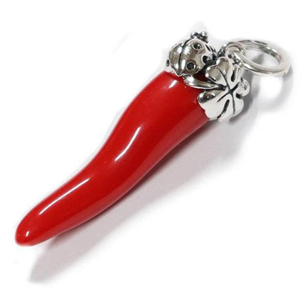 Giovanni Raspini pendant Red horn large four-leaf clover 925 silver 10986 - Capodagli 1937