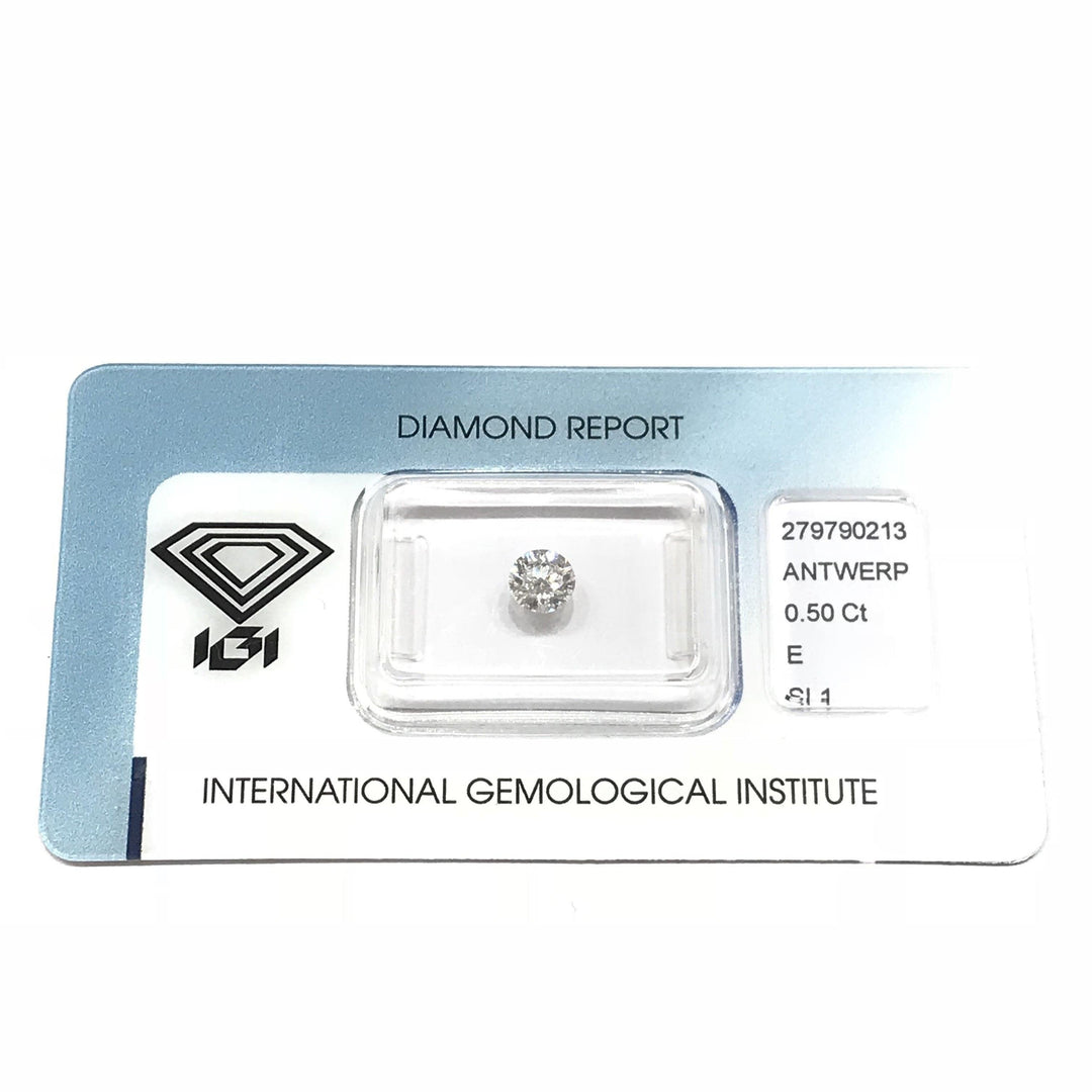 IGI-Diamant im Blister mit zertifiziertem Brillantschliff von 0,50 ct, Farbe und Reinheit SI1 – Gioielleria Capodagli
