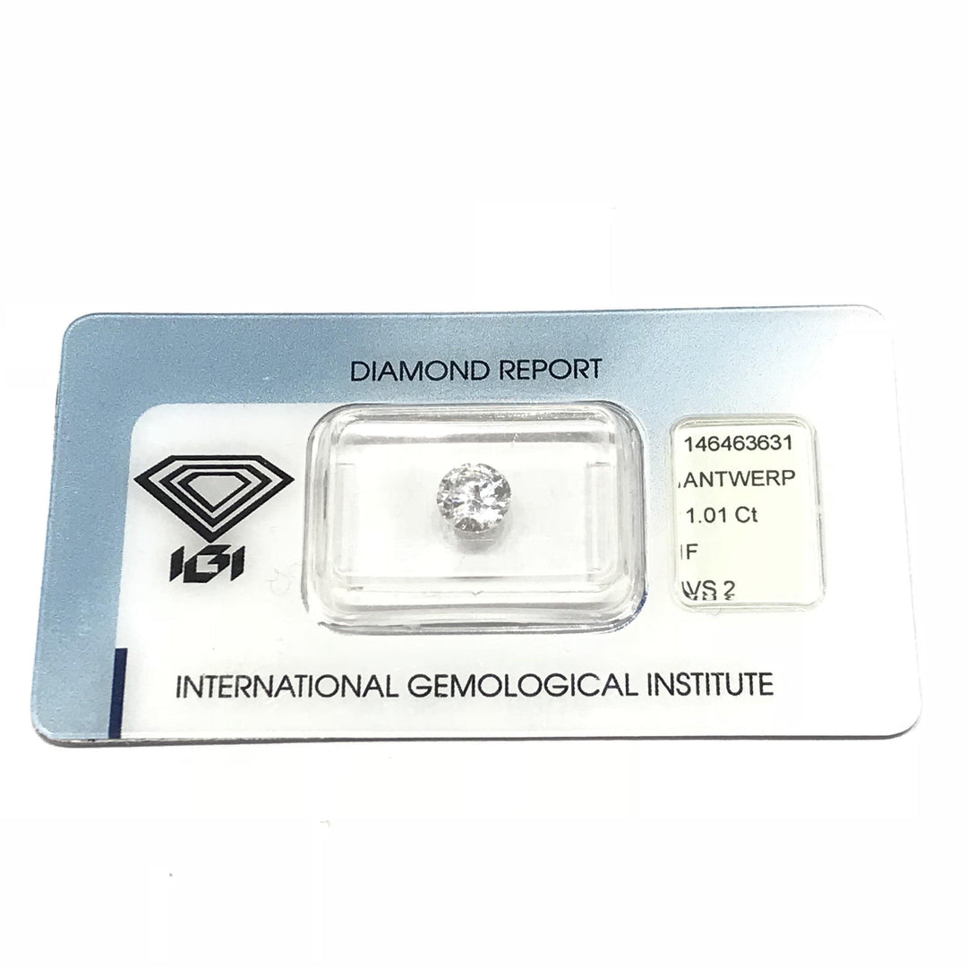 IGI-Diamant im Blister mit zertifiziertem Brillantschliff von 1,01 ct, Farbe F, Reinheit VS2 – Gioielleria Capodagli