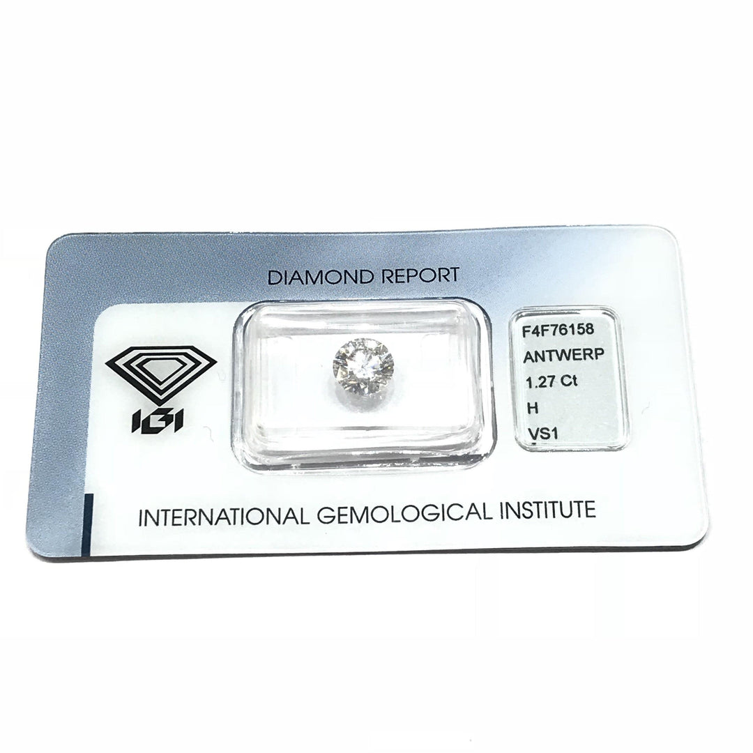 IGI-Diamant im Blister mit zertifiziertem Brillantschliff von 1,27 ct, Farbe H, Reinheit VS1 – Gioielleria Capodagli
