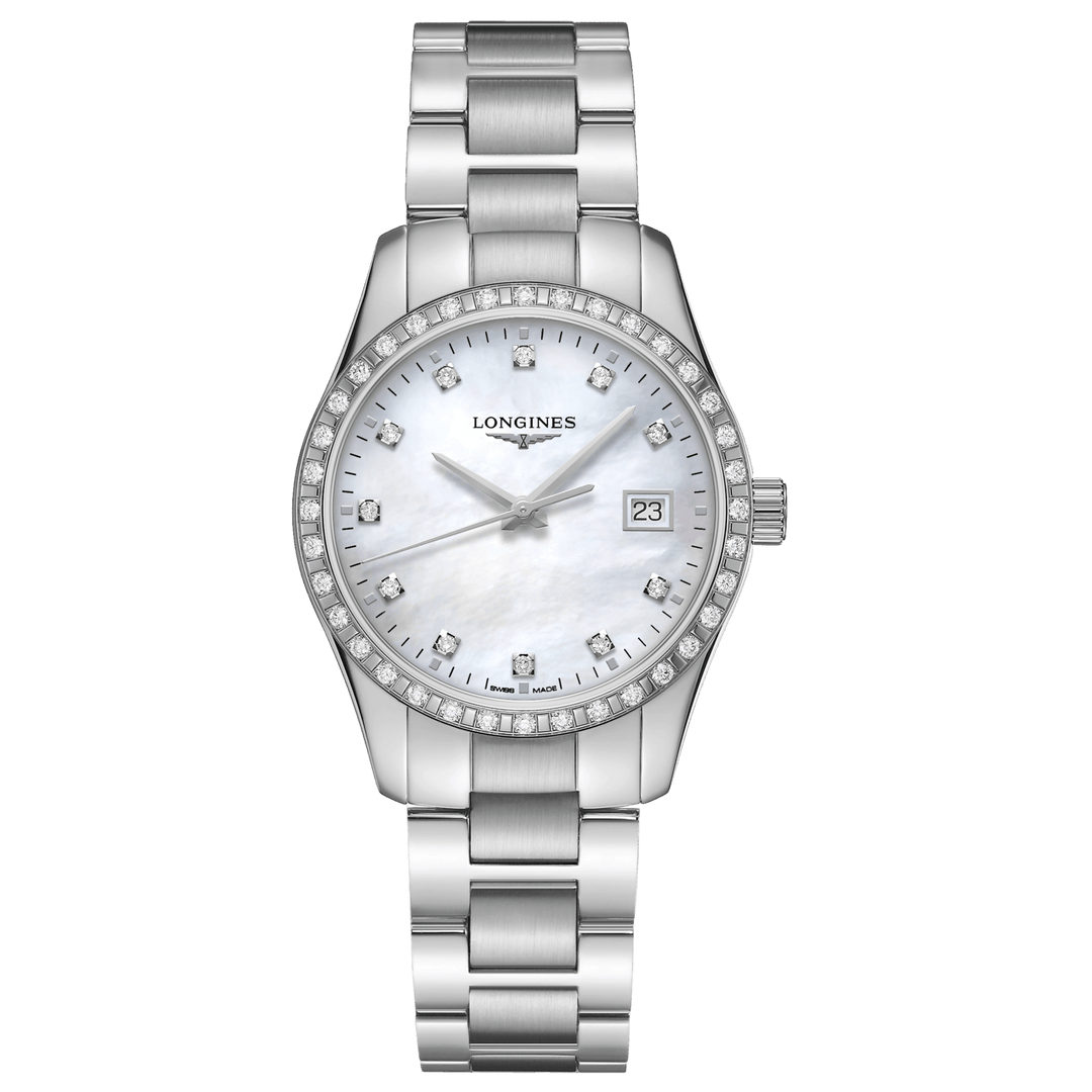 Longines orologio Conquest Classic 34mm madreperla diamanti quarzo acciaio L2.386.0.87.6 - Capodagli 1937