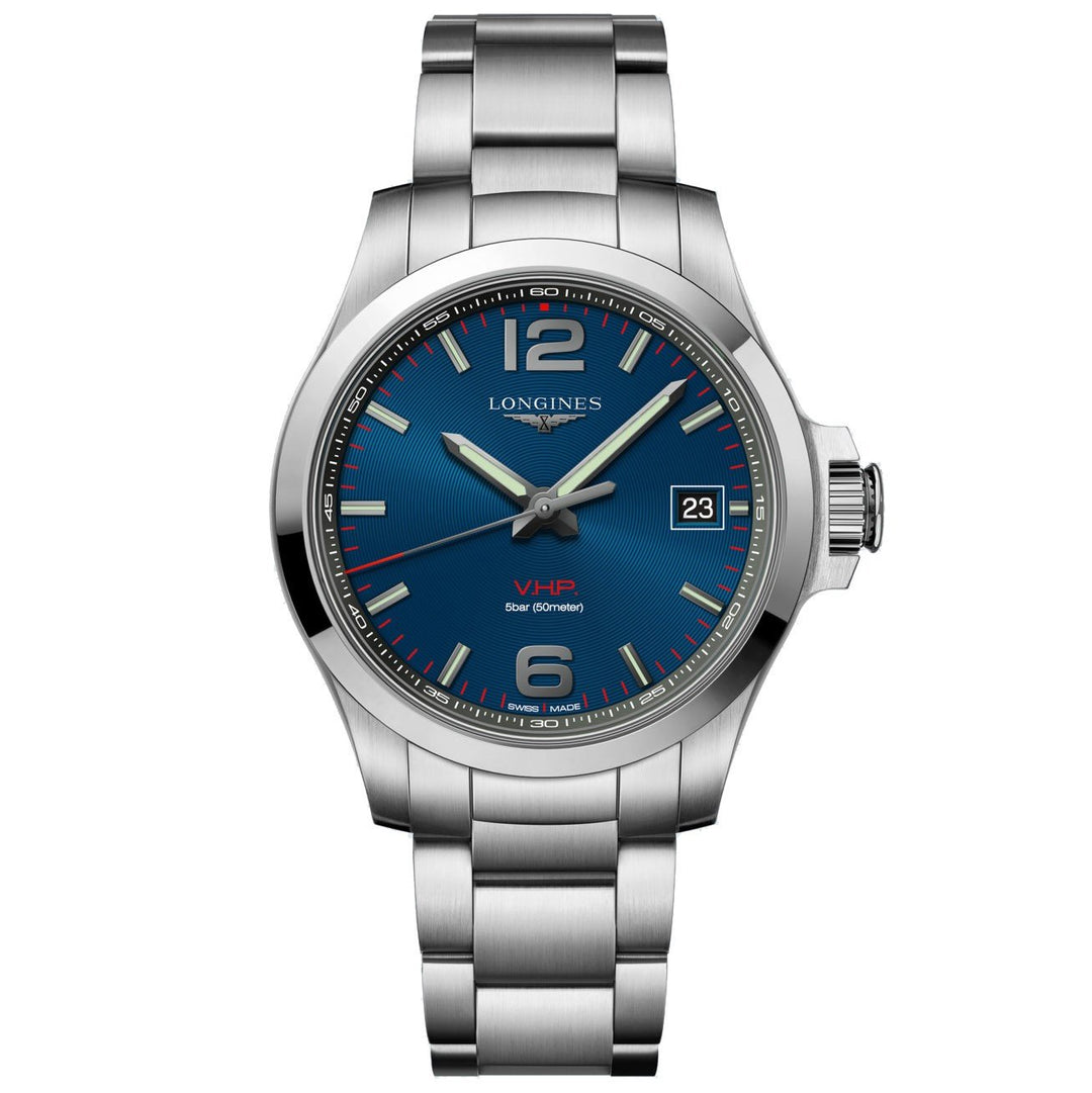 Longines orologio Conquest V.H.P. 41mm blu acciaio quarzo L3.716.4.96.6 - Gioielleria Capodagli