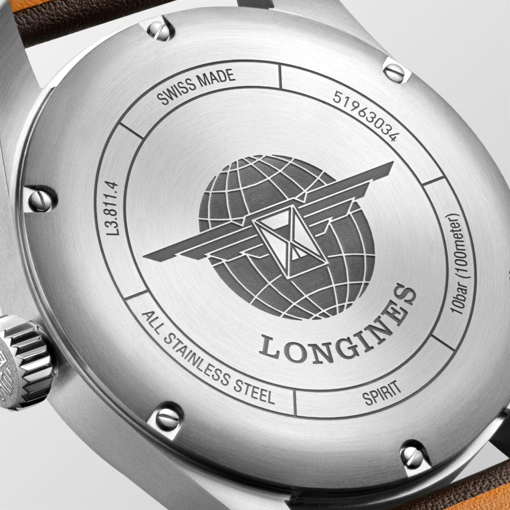Longines-Uhr Longines Spirit 42 mm schwarzer Automatikstahl L3.811.4.53.0 - Gioielleria Capodagli