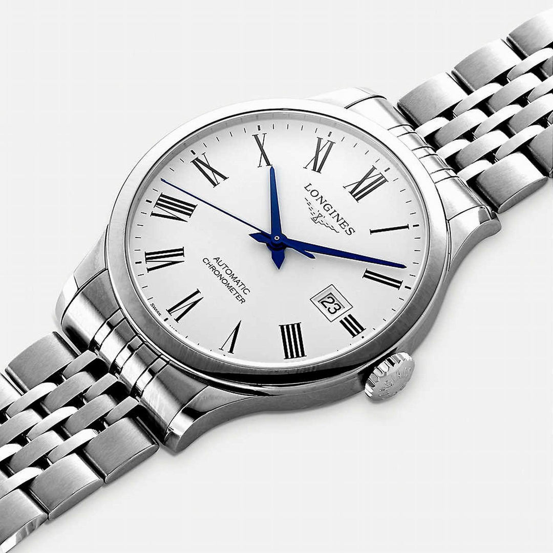 Longines Record collectie horloge 40 mm wit mat automatisch COSC staal L2.821.4.11.6 - Gioielleria Capodagli