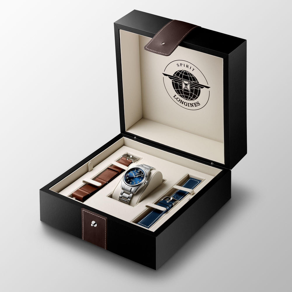 Longines horloge Spirit Prestige Edition 40 mm blauw automatisch staal L3.810.4.93.9 - Capodagli 1937
