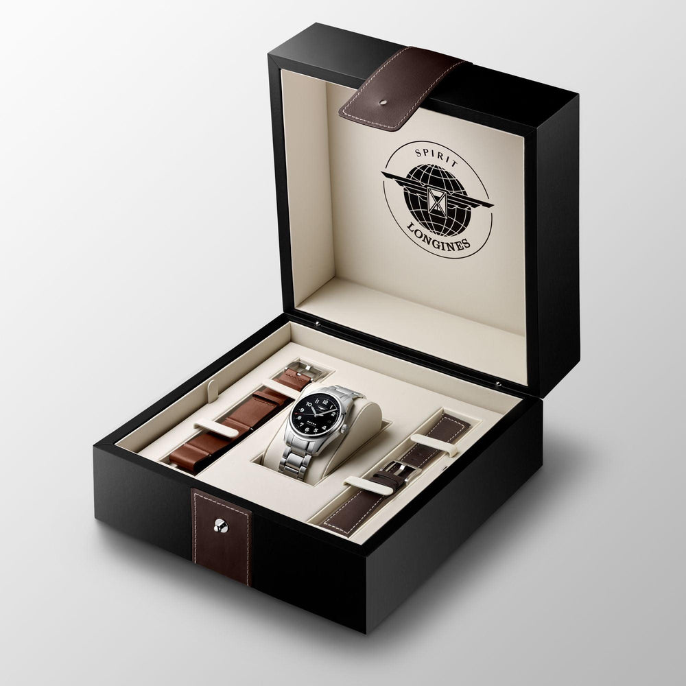 Longines horloge Spirit Prestige Edition 40 mm zwart mat automatisch staal L3.810.4.53.9 - Capodagli 1937