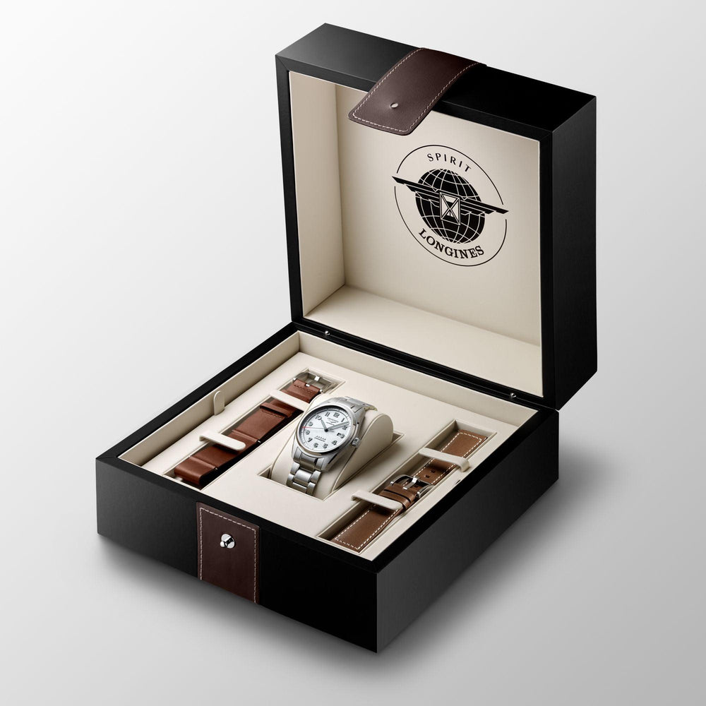 Longines horloge Spirit Prestige Edition 42 mm zilver automatisch staal L3.811.4.73.9 - Capodagli 1937