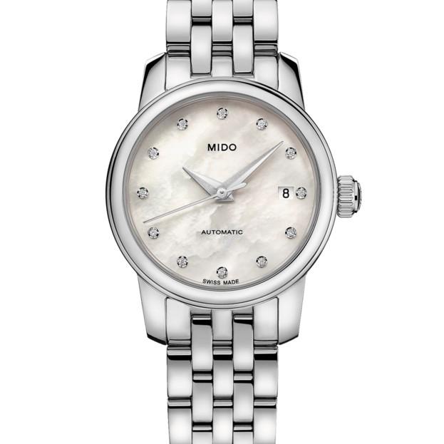 Mido orologio Baroncelli Lady Twenty Five automatico 25mm madreperla e diamanti M039.007.11.106.00 - Gioielleria Capodagli