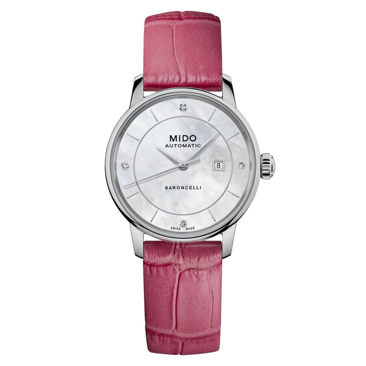 Mido horloge Baroncelli Signature Lady Colors Box Special Edition 30 mm parelmoer automatisch staal M037.207.16.106.00 - Capodagli 1937