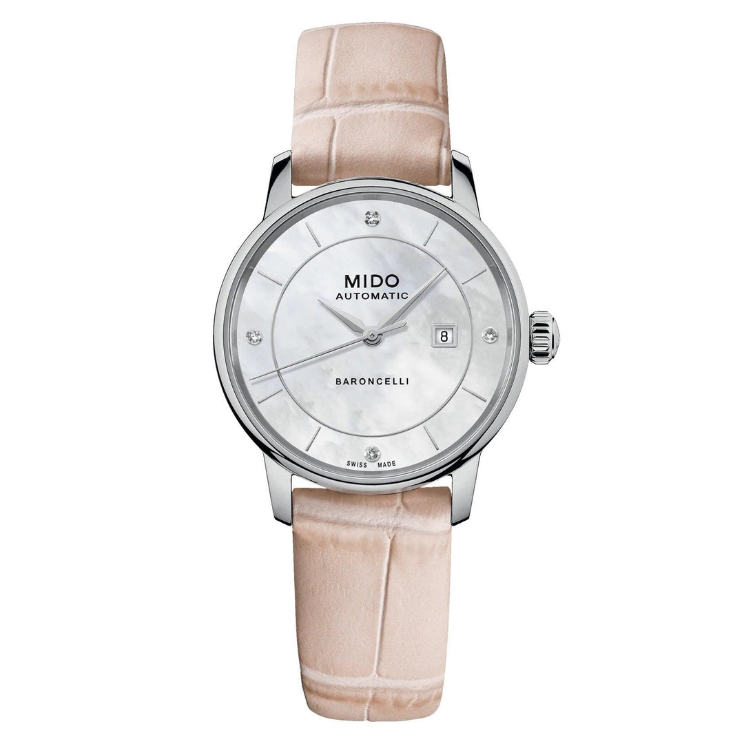 Mido horloge Baroncelli Signature Lady Colors Box Special Edition 30 mm parelmoer automatisch staal M037.207.16.106.00 - Capodagli 1937