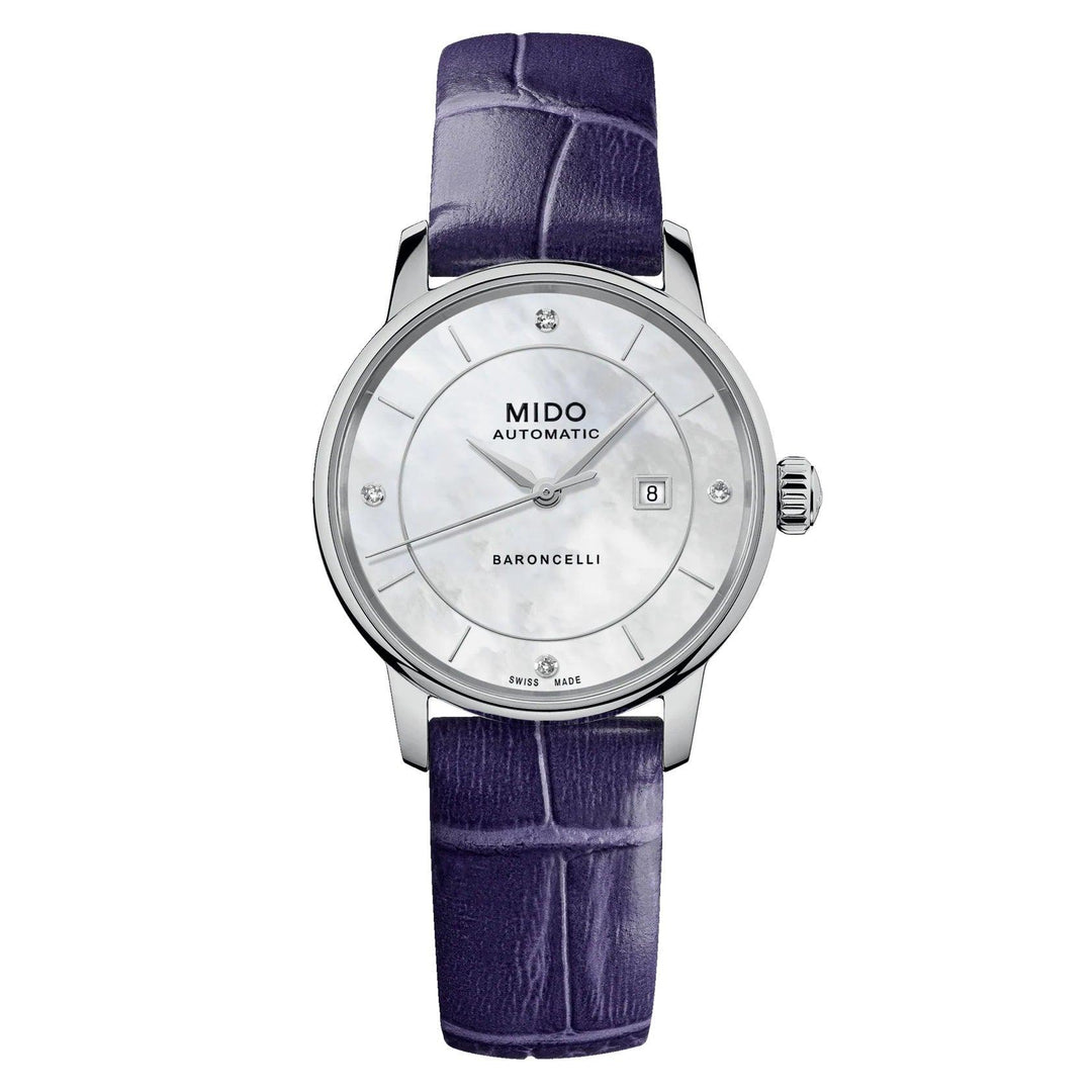 Mido horloge Baroncelli Signature Lady Colors Box Special Edition 30 mm parelmoer automatisch staal M037.207.16.106.00 - Capodagli 1937