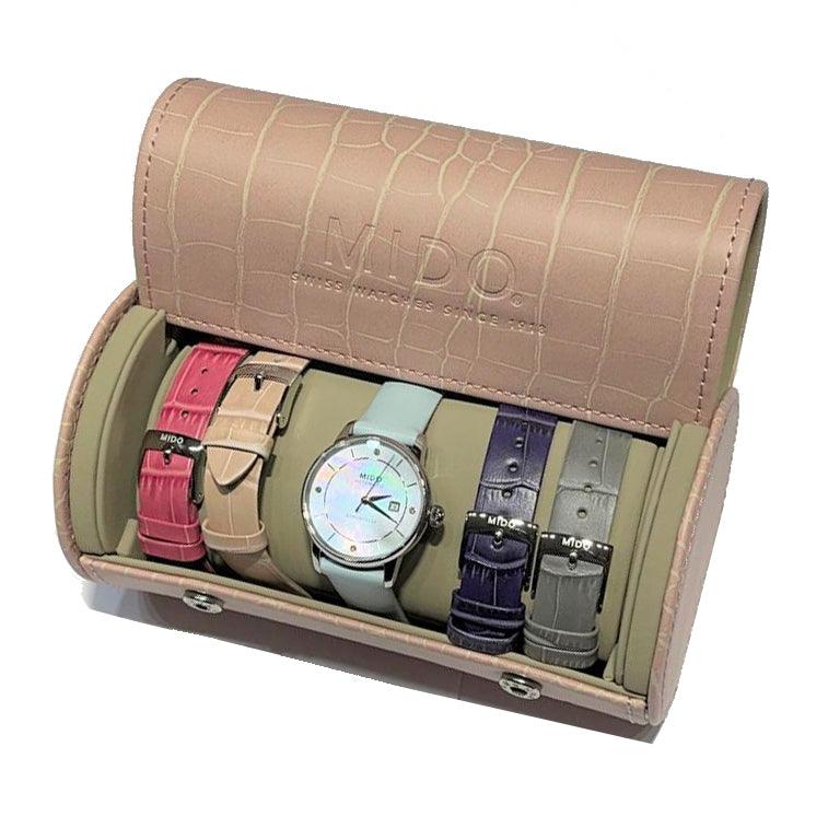 Mido horloge Baroncelli Signature Lady Colors Box Special Edition 30 mm parelmoer automatisch staal M037.207.16.106.00 - Capodagli 1937