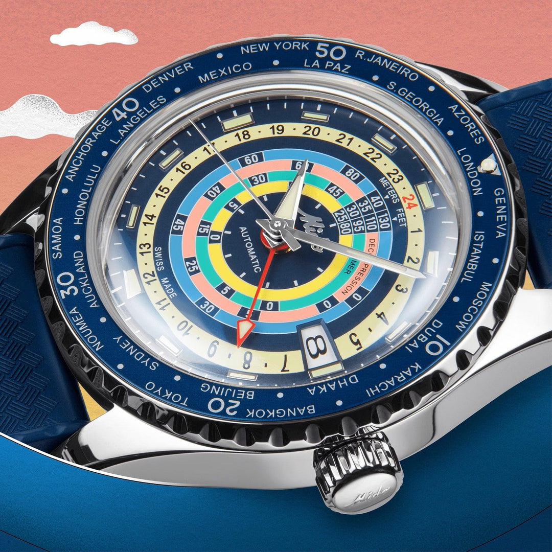 Mido orologio Ocean Star Decompression Worldtimer Special Edition 40mm blu automatico acciaio M026.829.17.041.00 - Capodagli 1937