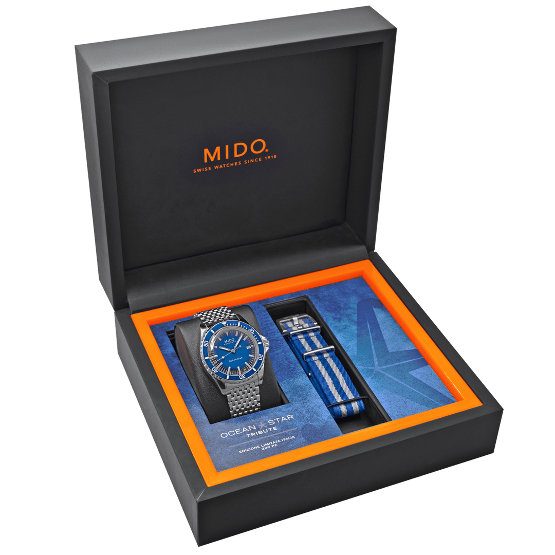 Mido orologio Ocean Star Tribute Limited Edition 200pz 40mm blu automatico acciaio - Capodagli 1937