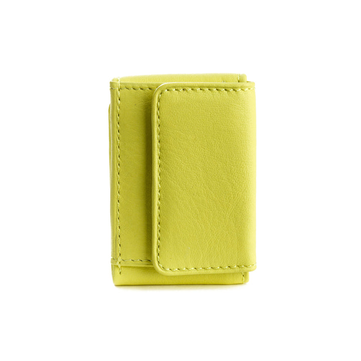 Nuvola leather mini wallet with men's hand in real leather with button closure and banknotes holder