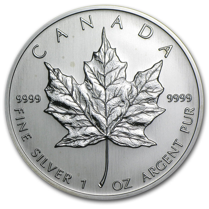 Moneta argento fior di conio 1oz Canada 5 dollars Maple Leaf 2004 - Gioielleria Capodagli