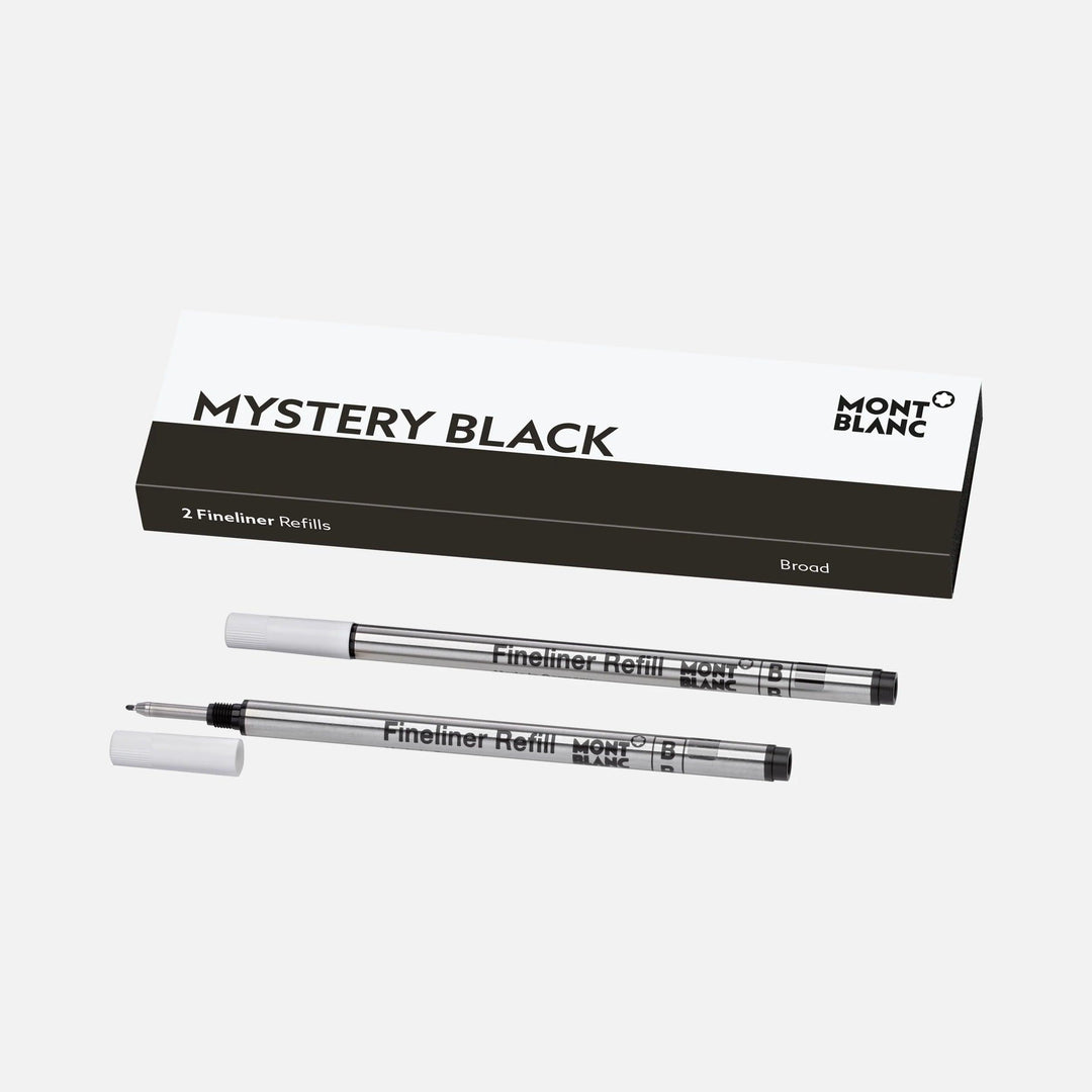 Montblanc 2 refill per fineliner punta B Mystery Black nero 128247 - Capodagli 1937