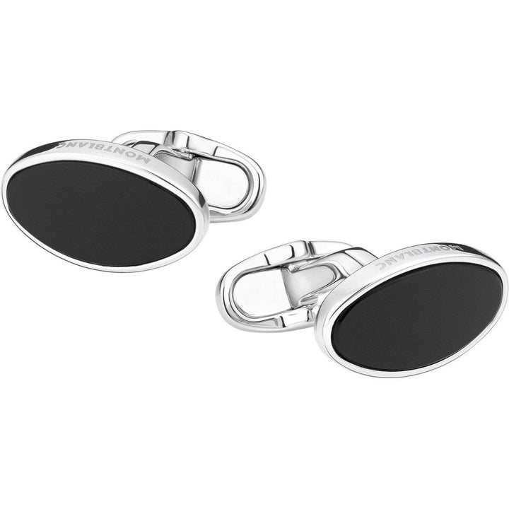 Montblanc Essential Sartorial cufflinks 925 silver onyx 116642 - Capodagli Jewelery