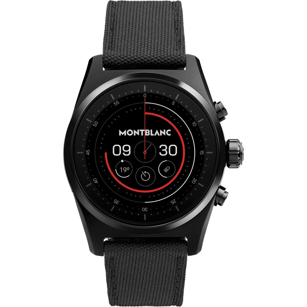 Montblanc Summit Lite 43mm smartwatch watch in black aluminum and fabric strap 128409 - Capodagli 1937
