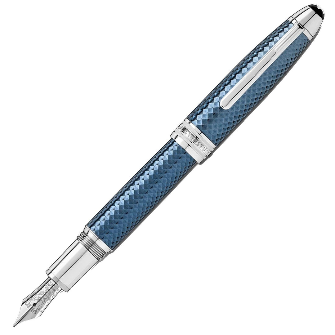 Montblanc stilografica Meisterstück Glacier Solitaire blu punta M 129407 - Capodagli 1937