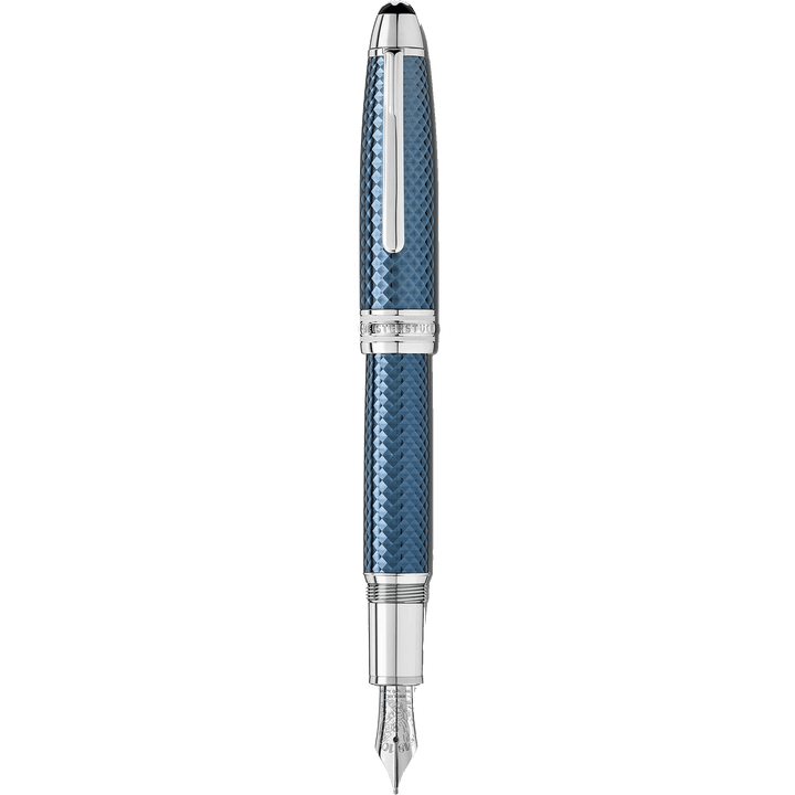 Montblanc stilografica Meisterstück Glacier Solitaire blu punta M 129407 - Capodagli 1937