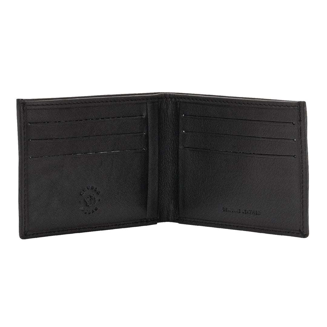 NuVola Leather Portfolio Men's Compact Slim in Real Leather Holder Holder en 6 kaartenhouder Zakken