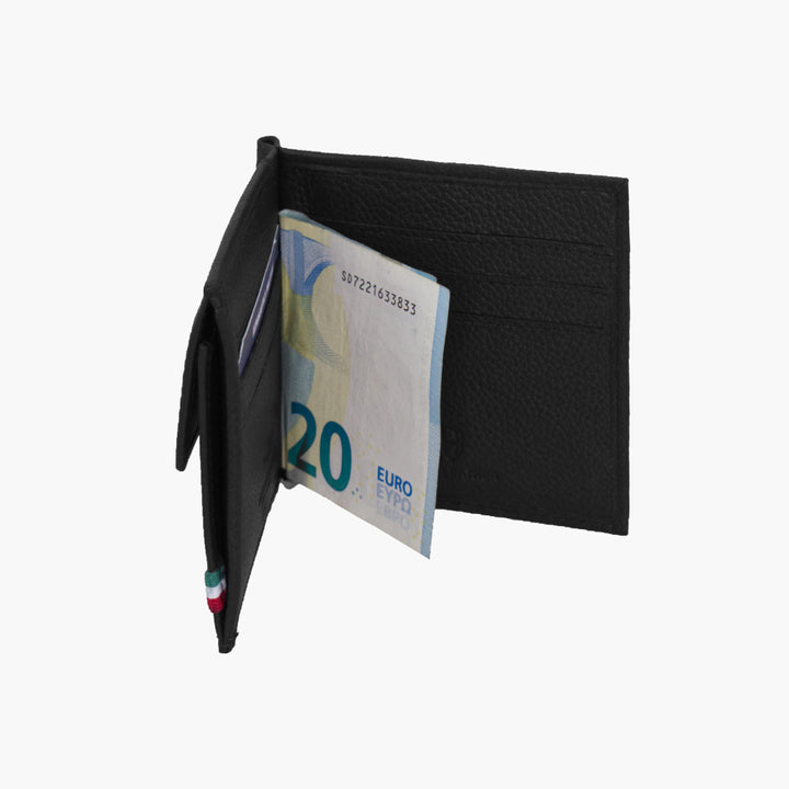 Aeronautica Militare Leather Wallet with Spring Money Stop FLAG AM110-MO