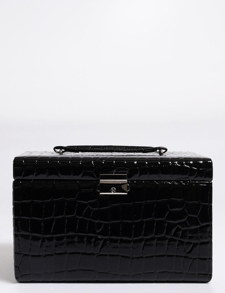 Friedrich23 Schmuckkästchen mit Krokodilprägung Schwarz 23254-20 - Capodagli 1937