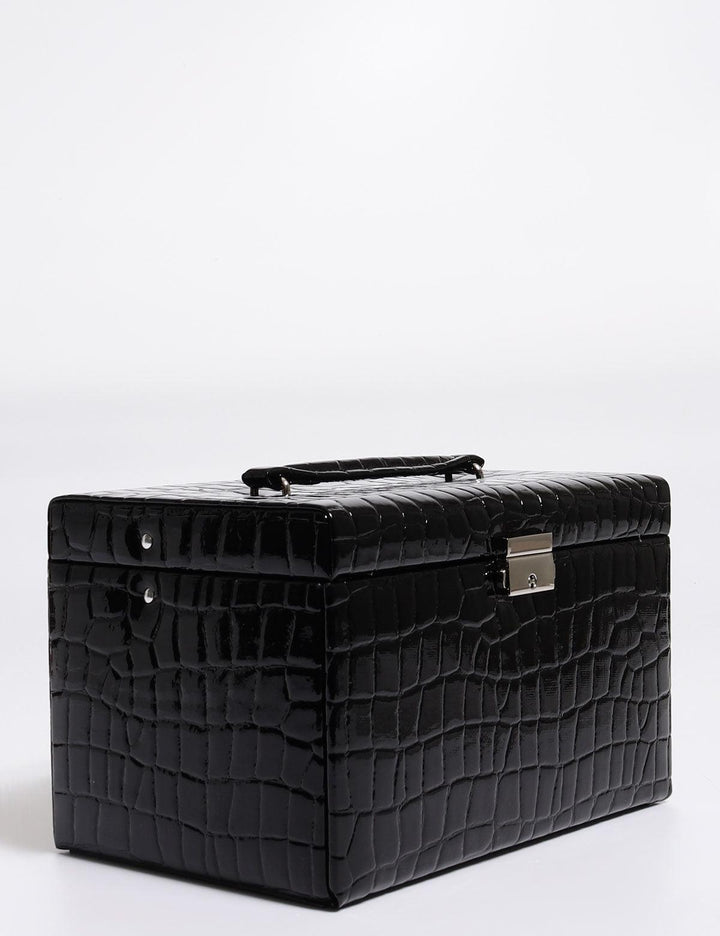 Friedrich23 Schmuckkästchen mit Krokodilprägung Schwarz 23254-20 - Capodagli 1937